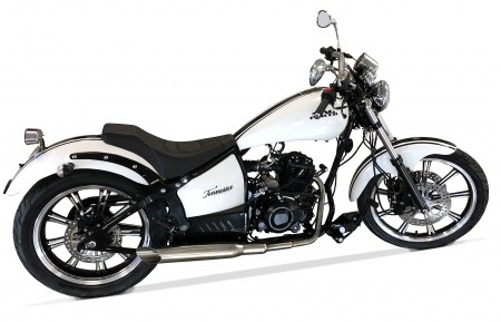 Vue de profil de la moto Magpower Tennessee 125cm³ couleur blanche 